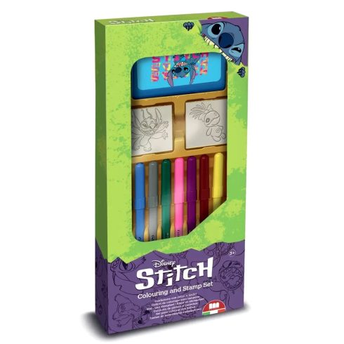 Stitch, bélyegző nyomda játékszett filccel, 9 darabos, 02327