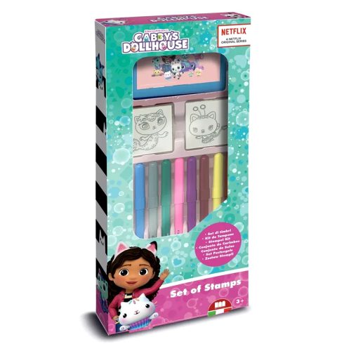 Gabi babaháza, bélyegző nyomda játékszett filccel, 9 darabos, 02331