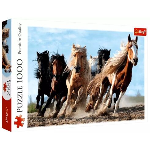 Trefl - 1000 darabos puzzle csomag - Vágtázó lovak - 02371