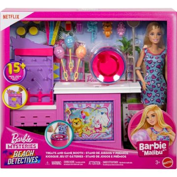  Barbie Mysteries, Beach Detectives Vattacukor stand játékszett babával, 02510