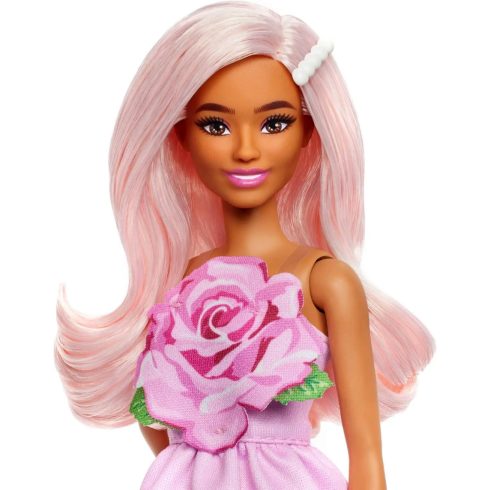 Barbie Fashionista, Stílusos baba rózsaszín ruhában, 02511