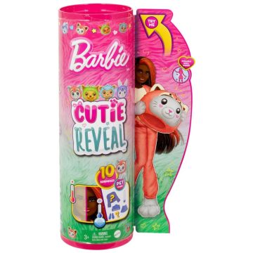   Barbie Cutie Reveal Meglepetés baba játékszett, Vöröspandi, 02543