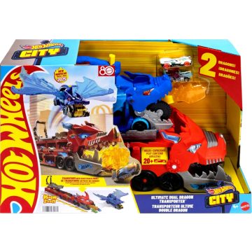   Hot Wheels, Sárkányjárgány autószállító autópálya játékszett, 02571