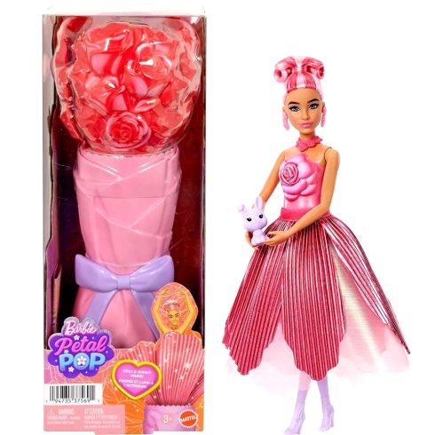 Barbie Virágvarázs, Meglepetés Rózsa baba játékszett, 02582