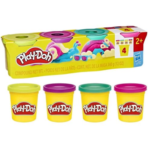 Play Doh, 4 tégelyes gyurma játékszett, 340 gramm, 02832