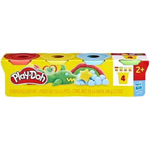 Play Doh, 4 tégelyes gyurma játékszett, 340 gramm, 02832