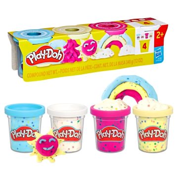   Play Doh, 4 tégelyes gyurma játékszett, 340 gramm, mosolygós nap, 02834