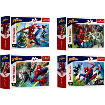   Trefl, 54 darabos mini puzzle szett, Marvel Pókember akcióban, 03005