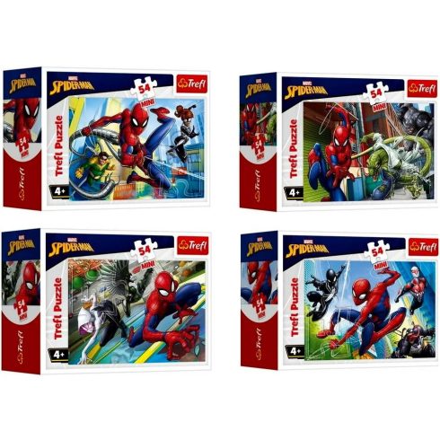 Trefl, 54 darabos mini puzzle szett, Marvel Pókember akcióban, 03005