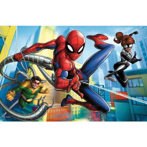 Trefl, 54 darabos mini puzzle szett, Marvel Pókember akcióban, 03005