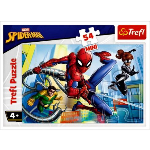Trefl, 54 darabos mini puzzle szett, Marvel Pókember akcióban, 03005