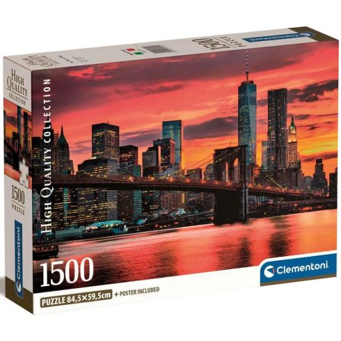Clementoni, 1500 darabos Híd alkonyatban puzzle csomag, 03076