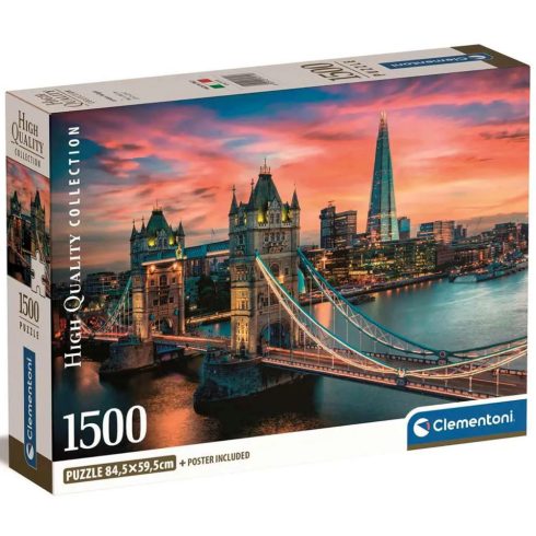 Clementoni, 1500 darabos London alkonyatban puzzle csomag, 03093