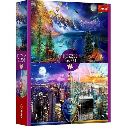 Trefl, 2 x 500 darabos puzzle szett, Amerikai tájak, 03163