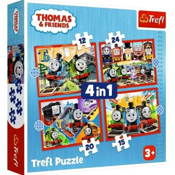 Trefl, 4 az 1-ben puzzle szett, Thomas a gőzmozdony, 03225