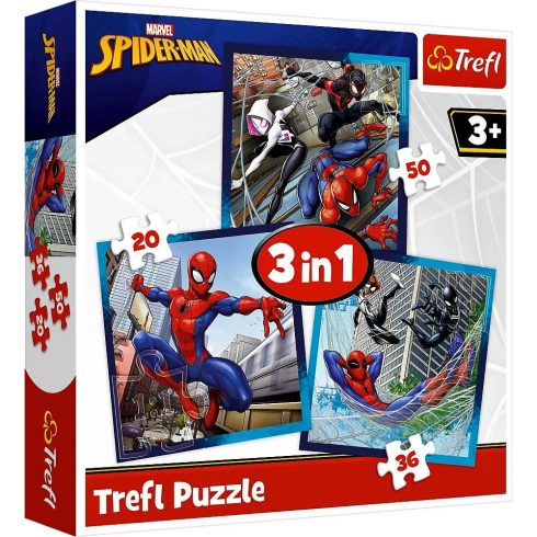 Trefl, 3 az 1-ben puzzle játékszett, Pókember és barátai, 03231