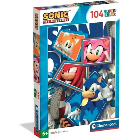 Clementoni 104 darabos supercolor puzzle, Sonic, 03255
