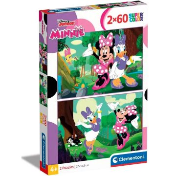   Clementoni 2 x 60 darabos supercolor puzzle, Disney Minnie egér, 03275