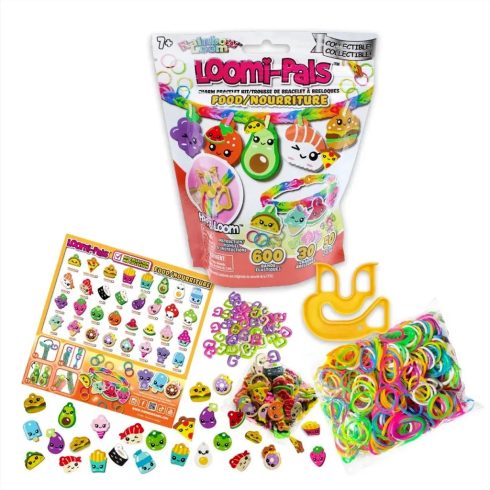 Rainbow loom, Happy Loom Loomi-pals, gumikarkötőkészítő játékszett, fincsiségek, 03393