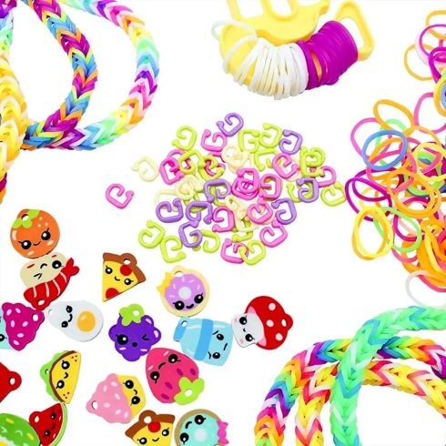 Rainbow loom, Happy Loom Loomi-pals, gumikarkötőkészítő játékszett, fincsiségek, 03393