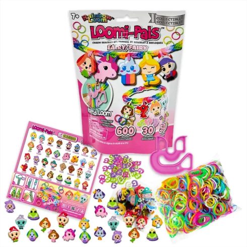 Rainbow loom, Happy Loom Loomi-pals, gumikarkötőkészítő játékszett, tündérek, 03394