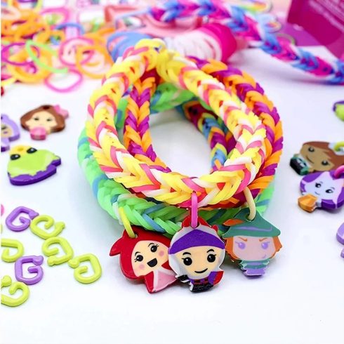 Rainbow loom, Happy Loom Loomi-pals, gumikarkötőkészítő játékszett, tündérek, 03394