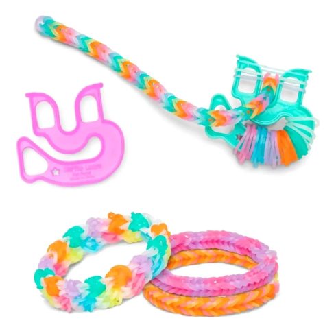 Rainbow loom, sötétben világító gumikarkötőkészítő játékszett, 03395