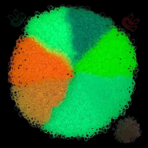 Rainbow loom, sötétben világító gumikarkötőkészítő játékszett, 03395