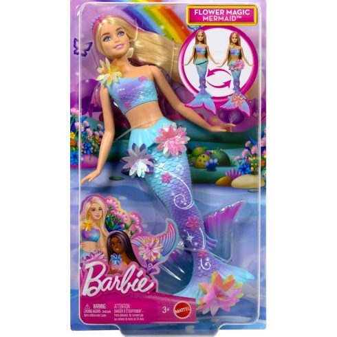 Barbie Dreamtopia, Virágvarázs sellő baba, malibu, 03403