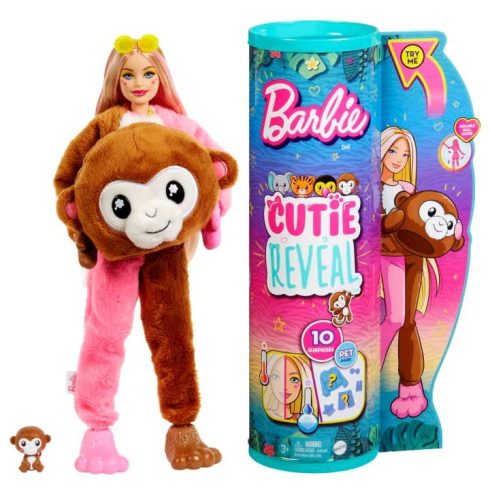 Barbie - Cutie Reveal meglepetés majmocska baba - 03409