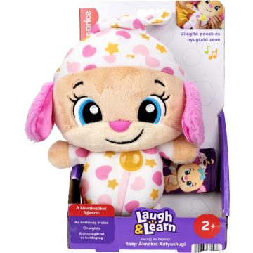   Fisher Price, Szép álmokat kutyushugi interaktív plüss bébijáték, 03416