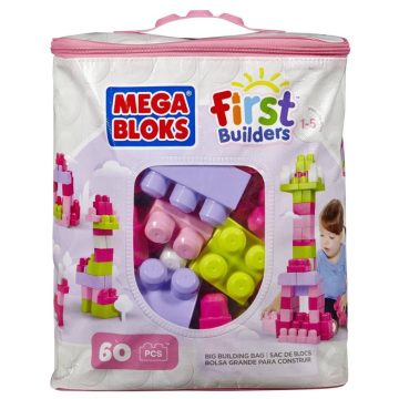 Mega Bloks: 60 db lányos építőkocka táskában - 03442