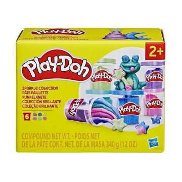   Play-Doh, 6 tégelyes Sparkle színes gyurma csomag, 340 g,  03751