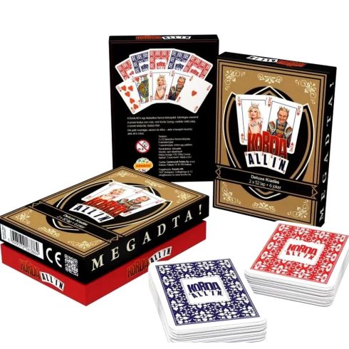 Korda All In, Deluxe francia kártya csomag, 2 x 52 lap + 6 joker, 03835