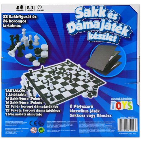 Sakk és dámajáték társasjáték készlet - 03945