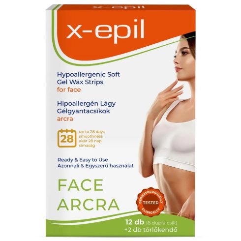 X-Epil Gyanta csík arcra, 12 darabos csomag, 04812