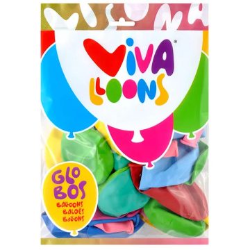   Latex lufi gömb, 50 darabos csomag vegyes színekben, 30 cm, 05080