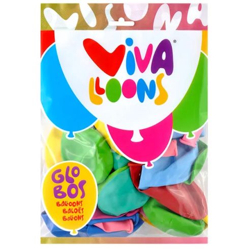 Latex lufi gömb, 50 darabos csomag vegyes színekben, 30 cm, 05080