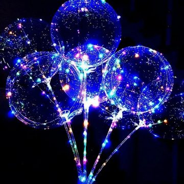 Lufi gömb, LED-es, pálcával, 30 cm, 05081
