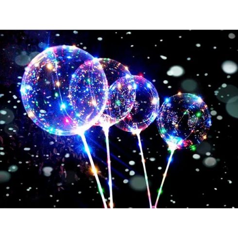 Lufi gömb, LED-es, pálcával, 30 cm, 05081