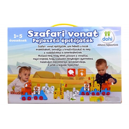 Szafari vonat fejlesztő építőjáték - 06321