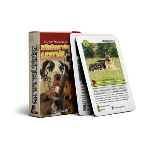 Kvíz kvartett, Állatos kártya csomag, Hűséges társaink a kutyák, 06511