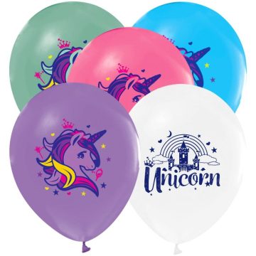 Lufi csomag - 8 db - 30 cm - unikornis mintás - 07049