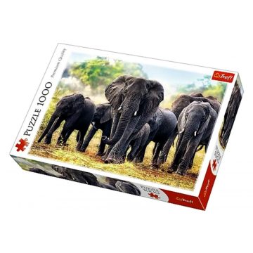   Trefl - 1000 darabos puzzle csomag - Afrikai elefánt csorda - 07773