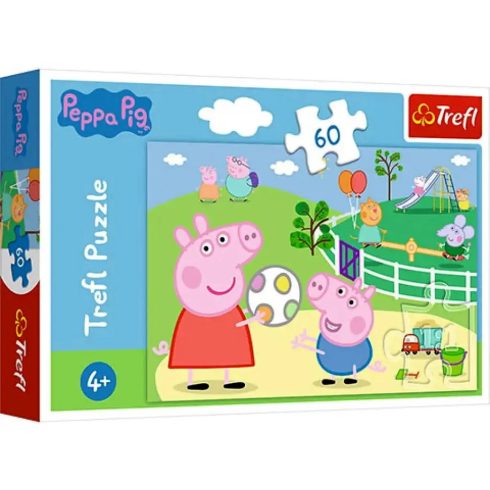 Trefl, 60 darabos Peppa, Móka a barátokkal puzzle csomag, 07840