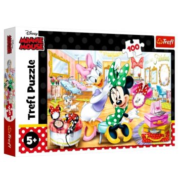   Trefl puzzle csomag - 100 darabos - Disney Minnie egér szépségszalonban - 07848