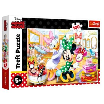   Trefl puzzle csomag - 100 darabos - Disney Minnie egér szépségszalonban - 07848