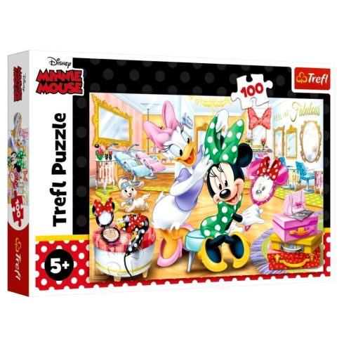 Trefl puzzle csomag - 100 darabos - Disney Minnie egér szépségszalonban - 07848