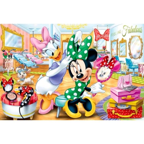 Trefl puzzle csomag - 100 darabos - Disney Minnie egér szépségszalonban - 07848