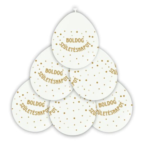 Lufi csomag, 10 darabos, 30 cm, Boldog Születésnapot feliratos, 09098